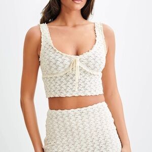 Meshki Cream Textured Matching Set